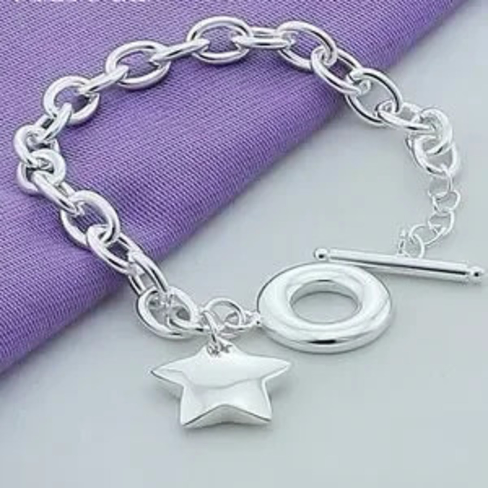 Silver Plated Star Chain Bracelet